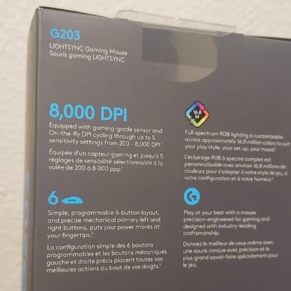 NEW Logitech LIGHTSYNC Wired Optical Gaming Mouse Minecraft Computer Laptop Acce - Picture 2 of 8